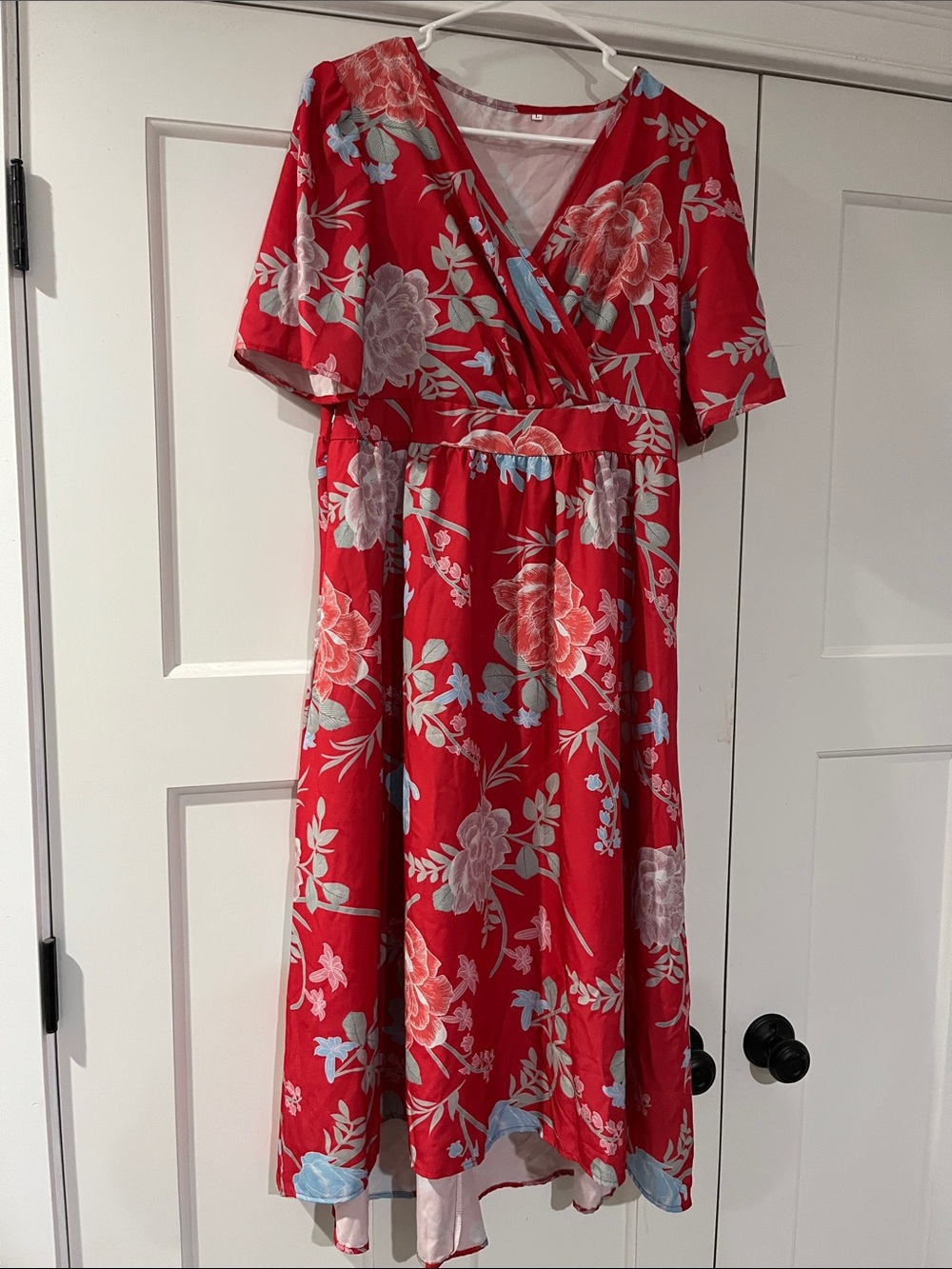 Red Floral Midi Dress - Unbranded
